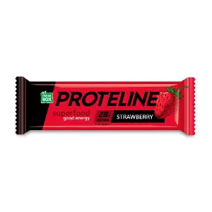 Батончик протеїновий до раціону харчування спортсменів FRESH BOX PROTELINE (Фреш Бокс Протелайн) зі смаком полуниці глазурований глазур’ю 40 г Батончик протеїновий до раціону харчування спортсменів FRESH BOX PROTELINE (Фреш Бокс Протелайн) зі смаком полуниці глазурований глазур’ю 40 г