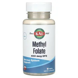 Метилфолат KAL (Кал) Methyl Folate 400 mcg таблетки по 400 мкг флакон 90 шт Метилфолат KAL (Кал) Methyl Folate 400 mcg таблетки по 400 мкг флакон 90 шт