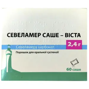 Севеламер саше-Виста порошок для оральной суспензии по 2,4 г в саше 60 шт Севеламер саше-Виста порошок для оральной суспензии по 2,4 г в саше 60 шт