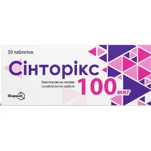 Синторикс таблетки по 100 мкг 5 блистеров по 10 шт Синторикс таблетки по 100 мкг 5 блистеров по 10 шт