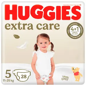 Підгузки для дітей HUGGIES (Хагіс) Extra Care (Екстра Кейр) 5 від 11 до 25 кг 28 шт Підгузки для дітей HUGGIES (Хагіс) Extra Care (Екстра Кейр) 5 від 11 до 25 кг 28 шт