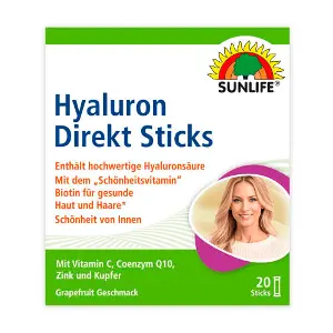 Вітаміни SUNLIFE (Санлайф) Hyaluron Direkt Sticks з гіалуроновою кислотою для покращенню стану шкіри, волосся та нігтів стіках 20 шт Вітаміни SUNLIFE (Санлайф) Hyaluron Direkt Sticks з гіалуроновою кислотою для покращенню стану шкіри, волосся та нігтів стіках 20 шт