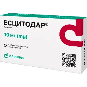 Эсцитодар таблетки диспергируемые в полости рта по 10 мг 2 блистера по 15 шт Эсцитодар таблетки диспергируемые в полости рта по 10 мг 2 блистера по 15 шт