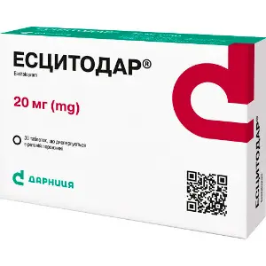 Есцитодар таблетки, що диспергуються в ротовій порожнині по 20 мг 2 блістера по 15 шт Есцитодар таблетки, що диспергуються в ротовій порожнині по 20 мг 2 блістера по 15 шт