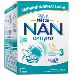 Суміш молочна дитяча NESTLE (Нестле) Нан 3 Optipro (Оптіпро) для дітей від 12 місяців 1000 г Суміш молочна дитяча NESTLE (Нестле) Нан 3 Optipro (Оптіпро) для дітей від 12 місяців 1000 г