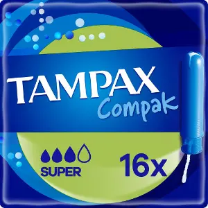 Тампоны женские TAMPAX (Тампакс) Compak (Компакт) Super Duo (Супер Дуо) с аппликатором 16 шт Тампоны женские TAMPAX (Тампакс) Compak (Компакт) Super Duo (Супер Дуо) с аппликатором 16 шт