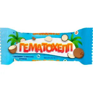 Гематохелп гематоген Гематовіт с альбумином и кокосовой стружкой плитка 40 г Solution Pharm Гематохелп гематоген Гематовіт с альбумином и кокосовой стружкой плитка 40 г Solution Pharm