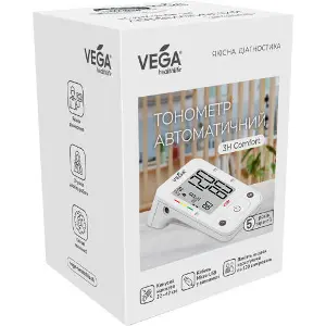 Вимірювач (тонометр) артеріального тиску VEGA ( Вега) модель 3H Comfort автоматичний Вимірювач (тонометр) артеріального тиску VEGA ( Вега) модель 3H Comfort автоматичний