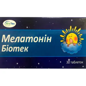 Мелатонін Біотек таблетки для порушень сну, безсоння, негативних наслідків стресових реакцій 3 блістери по 10 шт Мелатонін Біотек таблетки для порушень сну, безсоння, негативних наслідків стресових реакцій 3 блістери по 10 шт
