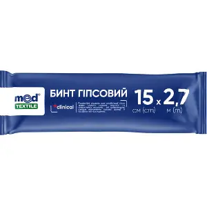 Бинт гипсовый MedTextile (Медтекстиль) размер ширина 15 см х длина 2,7 м 1 шт Бинт гипсовый MedTextile (Медтекстиль) размер ширина 15 см х длина 2,7 м 1 шт