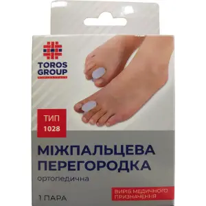 Перегородка ортопедична міжпальцева розмір S Торос 1028 Перегородка ортопедична міжпальцева розмір S Торос 1028