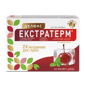 Экстратерм Делюкс леденцы со вкусом вишни 2 блистера по 12 шт Экстратерм Делюкс леденцы со вкусом вишни 2 блистера по 12 шт