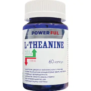 Капсулы L-теанин POWERFUL (Поверфул) с содержанием L-теанина 250 мг банка 60 шт Капсулы L-теанин POWERFUL (Поверфул) с содержанием L-теанина 250 мг банка 60 шт