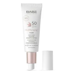 Флюїд для обличчя BABE LABORATORIOS (Бабе Лабораторіос) Healthy Aging сонцезахисний з ANTI-AGE ефектом SPF 50 з коллагеном і пептидами 40 мл Флюїд для обличчя BABE LABORATORIOS (Бабе Лабораторіос) Healthy Aging сонцезахисний з ANTI-AGE ефектом SPF 50 з коллагеном і пептидами 40 мл