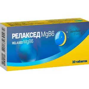 Релаксед MgB6 (магній + В6) таблетки для нормалізації функціонування нервової системи 3 блістера по 10 шт Solution Pharm Релаксед MgB6 (магній + В6) таблетки для нормалізації функціонування нервової системи 3 блістера по 10 шт Solution Pharm