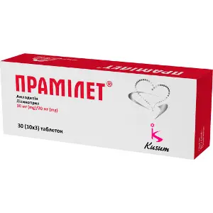 Прамилет таблетки 10 мг/20 мг 3 блистера по 10 шт Прамилет таблетки 10 мг/20 мг 3 блистера по 10 шт