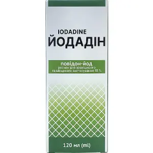 Йодадин раствор для наружного и местного применения 10% во флаконе 120 мл Solution pharm Йодадин раствор для наружного и местного применения 10% во флаконе 120 мл Solution pharm