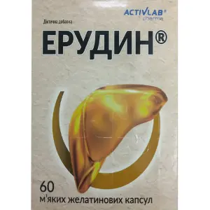 Эрудин капсулы для содействия защите печени и ее нормальному функционированию 4 блистера по 15 шт Эрудин капсулы для содействия защите печени и ее нормальному функционированию 4 блистера по 15 шт