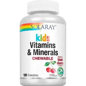 Вітаміни та мінерали для дітей SOLARAY (Солорай) Kids Vitamins & Minerals зі смаком натуральної черешні таблетоки жувальні 120 шт Вітаміни та мінерали для дітей SOLARAY (Солорай) Kids Vitamins & Minerals зі смаком натуральної черешні таблетоки жувальні 120 шт