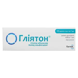 Глиятон раствор оральный 600 мг/7 мл в пакетах-саше по 7 мл 10 шт Глиятон раствор оральный 600 мг/7 мл в пакетах-саше по 7 мл 10 шт