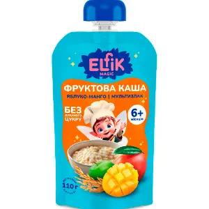 Пюре фруктовое детское ELFIK MAGIC (Эльфик меджик) яблоко, манго с мультизлаковой кашей Doy-Pack 110 г Пюре фруктовое детское ELFIK MAGIC (Эльфик меджик) яблоко, манго с мультизлаковой кашей Doy-Pack 110 г