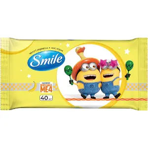 Серветки вологі дитячі SMILE (Смайл) Minions (Міньйони) 40 шт Серветки вологі дитячі SMILE (Смайл) Minions (Міньйони) 40 шт