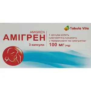 Амигрен капсулы по 100 мг блистер 3 шт Tabula Vita Амигрен капсулы по 100 мг блистер 3 шт Tabula Vita