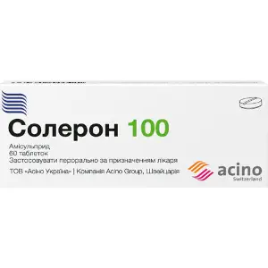 Солерон 100 таблетки по 100 мг 6 блистеров по 10 шт Солерон 100 таблетки по 100 мг 6 блистеров по 10 шт