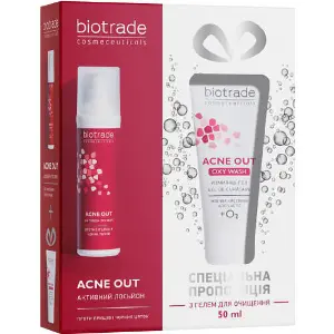 Набір косметичний BIOTRADE (Біотрейд) Acne Out для жирної та проблемної шкіри лосьйон 60 мл + гель 50 мл Набір косметичний BIOTRADE (Біотрейд) Acne Out для жирної та проблемної шкіри лосьйон 60 мл + гель 50 мл