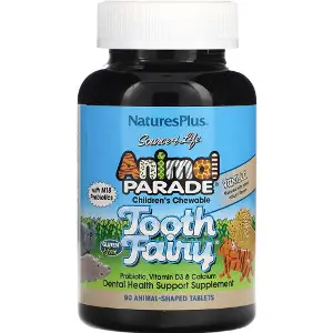Пробіотик для дітей NATURES PLUS (Натурес плюс) Tooth Fairy Probiotic Animal Parade смак ванілі таблетки жувальні 90 шт Пробіотик для дітей NATURES PLUS (Натурес плюс) Tooth Fairy Probiotic Animal Parade смак ванілі таблетки жувальні 90 шт