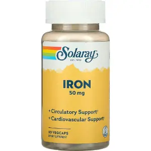 Залізо SOLARAY (Солорай) Iron 50 мг капсули флакон 60 шт Залізо SOLARAY (Солорай) Iron 50 мг капсули флакон 60 шт