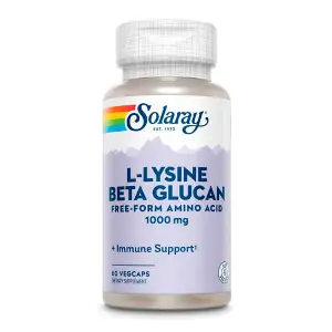 Лизин и бета-глюкан SOLARAY (Солорай) L-Lysine & Beta Glucan 1000 мг капсулы флакон 60 шт Лизин и бета-глюкан SOLARAY (Солорай) L-Lysine & Beta Glucan 1000 мг капсулы флакон 60 шт
