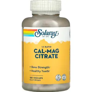 Кальций и магний 1:1 SOLARAY (Солорай) Cal-Mag Citrate высокоэффективный капсулы флакон 180 шт Кальций и магний 1:1 SOLARAY (Солорай) Cal-Mag Citrate высокоэффективный капсулы флакон 180 шт
