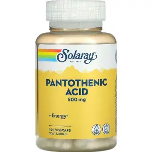 Пантотеновая кислота SOLARAY (Солорай) Pantothenic Acid 500 мг капсулы флакон 100 шт Пантотеновая кислота SOLARAY (Солорай) Pantothenic Acid 500 мг капсулы флакон 100 шт