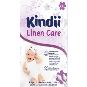 Ватні палички KINDII (Кінді) Linen Care дитячі 60 шт Ватні палички KINDII (Кінді) Linen Care дитячі 60 шт