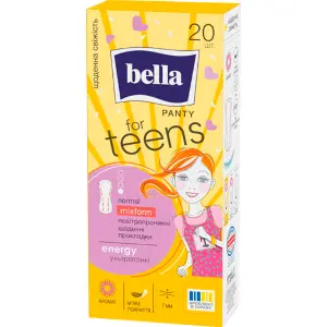 Прокладки ежедневные женские BELLA (Белла) For Teens Energy Normal Mixform (Фо Тинс Энерджи Нормал Миксформ) 20 шт Прокладки ежедневные женские BELLA (Белла) For Teens Energy Normal Mixform (Фо Тинс Энерджи Нормал Миксформ) 20 шт