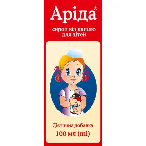 Аріда сироп при запальних захворюваннях верхніх дихальних шляхів, для пом'якшення кашлю флакон 100 мл Аріда сироп при запальних захворюваннях верхніх дихальних шляхів, для пом'якшення кашлю флакон 100 мл