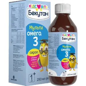 Бекутан Кидс Витс Мультиомега-3 сироп со вкусом тропические фрукты флакон 250 мл Бекутан Кидс Витс Мультиомега-3 сироп со вкусом тропические фрукты флакон 250 мл
