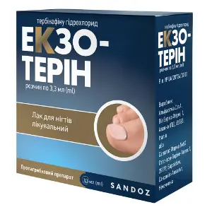 Екзотерін лак для нігтів лікувальний флакон з аплікатором 3,3 мл Екзотерін лак для нігтів лікувальний флакон з аплікатором 3,3 мл