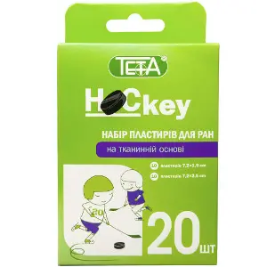 Пластырь бактерицидный Teta (Тета) Hockey Набор для ран на тканевой основе 20 шт Пластырь бактерицидный Teta (Тета) Hockey Набор для ран на тканевой основе 20 шт