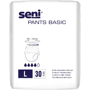 Підгузки-труси для дорослих Seni (Сені) Pants Basic Large (Пантс Базік Лардж) поглинаючі розмір 3 30 шт Підгузки-труси для дорослих Seni (Сені) Pants Basic Large (Пантс Базік Лардж) поглинаючі розмір 3 30 шт