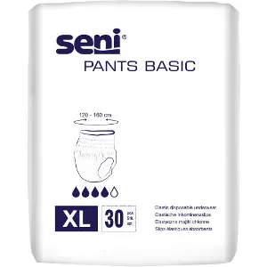 Підгузки-труси для дорослих Seni (Сені) Pants Basic Extra Large (Пантс Базік Екстра Лардж) поглинаючі розмір 4 30 шт Підгузки-труси для дорослих Seni (Сені) Pants Basic Extra Large (Пантс Базік Екстра Лардж) поглинаючі розмір 4 30 шт