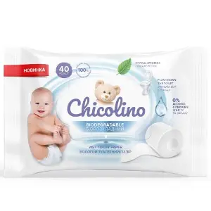 Туалетний папір вологий CHICOLINO (Чіколіно) дитячий біорозкладний 40 шт Туалетний папір вологий CHICOLINO (Чіколіно) дитячий біорозкладний 40 шт