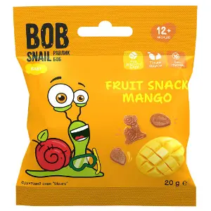 Снеки дитячі натуральні Bob Snail (Боб Снеіл) Равлик Боб манго 20 г Снеки дитячі натуральні Bob Snail (Боб Снеіл) Равлик Боб манго 20 г