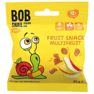 Снэки детские натуральные Bob Snail (Боб Снеил) Улитка Боб Мультифруктовый 20 г Снэки детские натуральные Bob Snail (Боб Снеил) Улитка Боб Мультифруктовый 20 г