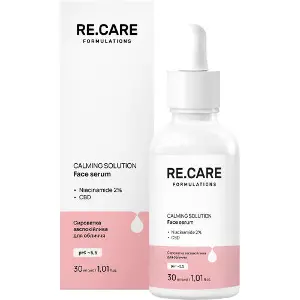 Сыворотка для лица RE.CARE (Рекейр) Calming Solution Face Serum успокаивающая 30 мл Сыворотка для лица RE.CARE (Рекейр) Calming Solution Face Serum успокаивающая 30 мл