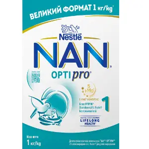 Суміш молочна дитяча NESTLE (Нестле) Нан 1 Optipro (Оптіпро) з народження 1000 г Суміш молочна дитяча NESTLE (Нестле) Нан 1 Optipro (Оптіпро) з народження 1000 г