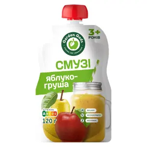 Пюре фруктове дитяче GARDEN GADZ (Гарден Гадз) Смузі яблуко-груша 120 г Пюре фруктове дитяче GARDEN GADZ (Гарден Гадз) Смузі яблуко-груша 120 г
