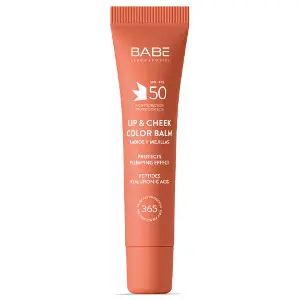 Бальзам-тінт для губ та щік BABE LABORATORIOS (Бабе Лабораторіос) Sun Protection сонцезахисний з гіалуроновою кислотою та пептидами nude SPF 50 20 мл Бальзам-тінт для губ та щік BABE LABORATORIOS (Бабе Лабораторіос) Sun Protection сонцезахисний з гіалуроновою кислотою та пептидами nude SPF 50 20 мл