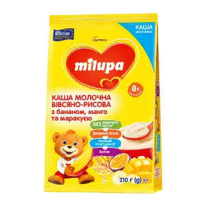 Каша молочная Нутриция Milupa (Милупа) Овсяно-рисовая с бананом, манго и маракуйей для детей с 8 месяцев 210 г Каша молочная Нутриция Milupa (Милупа) Овсяно-рисовая с бананом, манго и маракуйей для детей с 8 месяцев 210 г